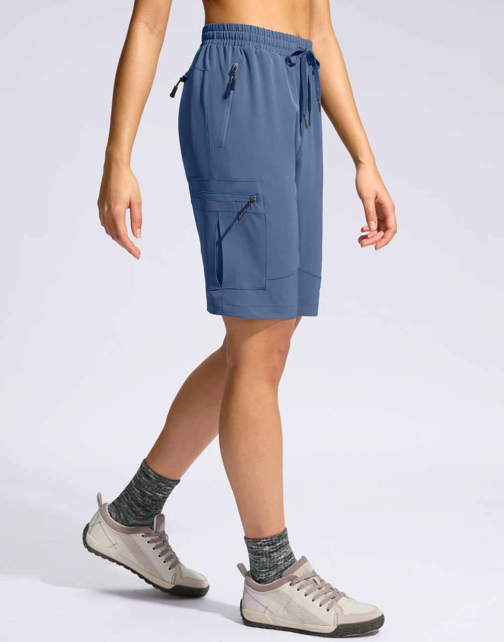 SANTINY 10in inseam cargo shorts with quick-dry fabric for active days.