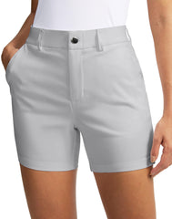 SANTINY women's 5in golf shorts front view for all-day comfort.