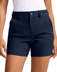 SANTINY women's 5in golf shorts navy XL front view for all-day comfort