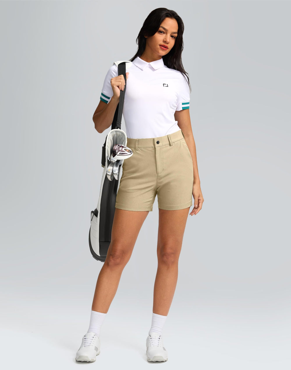 SANTINY women's golf shorts ideal for hiking and travel comfort.