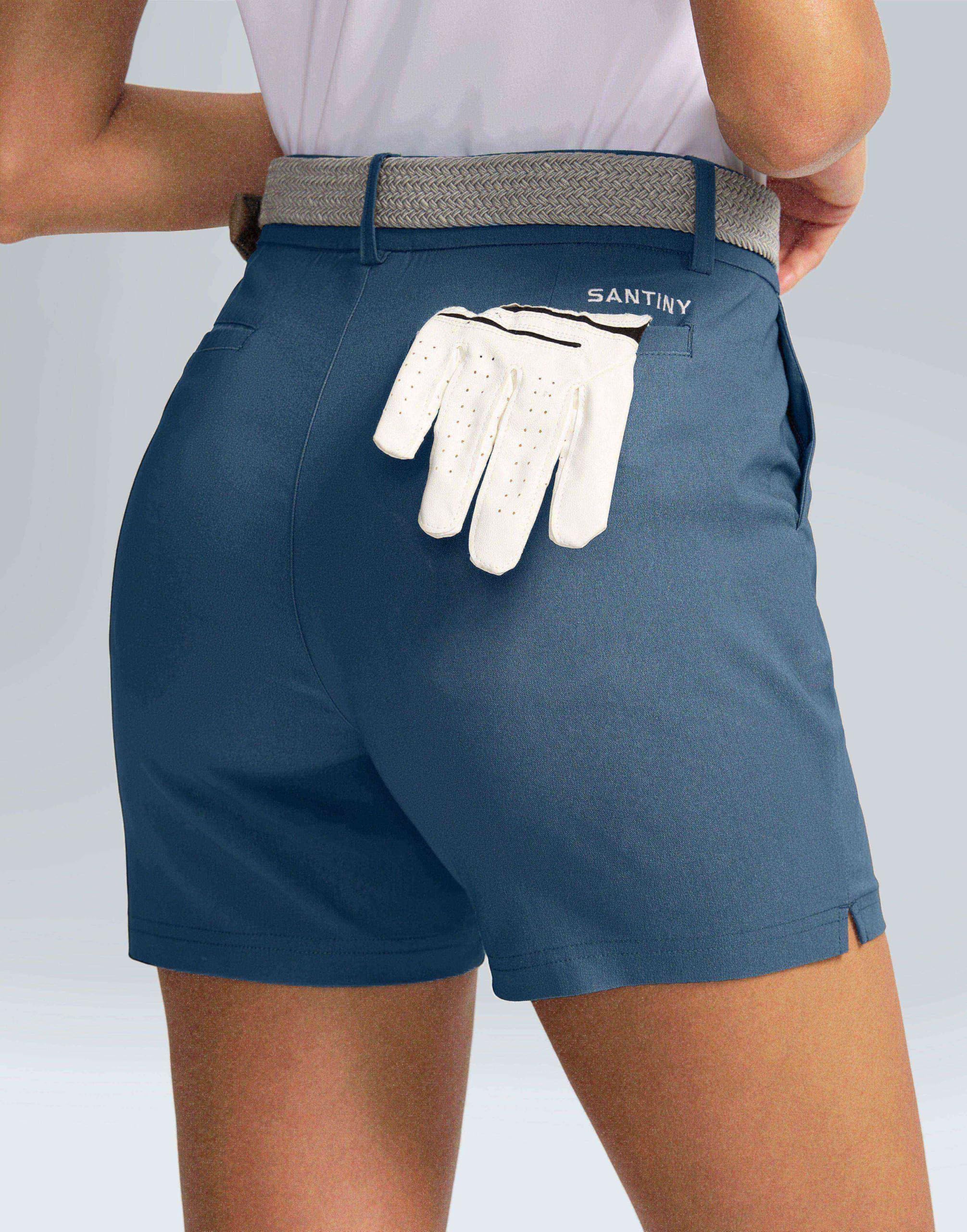 SANTINY women's 5inch golf shorts side split for full range of motion