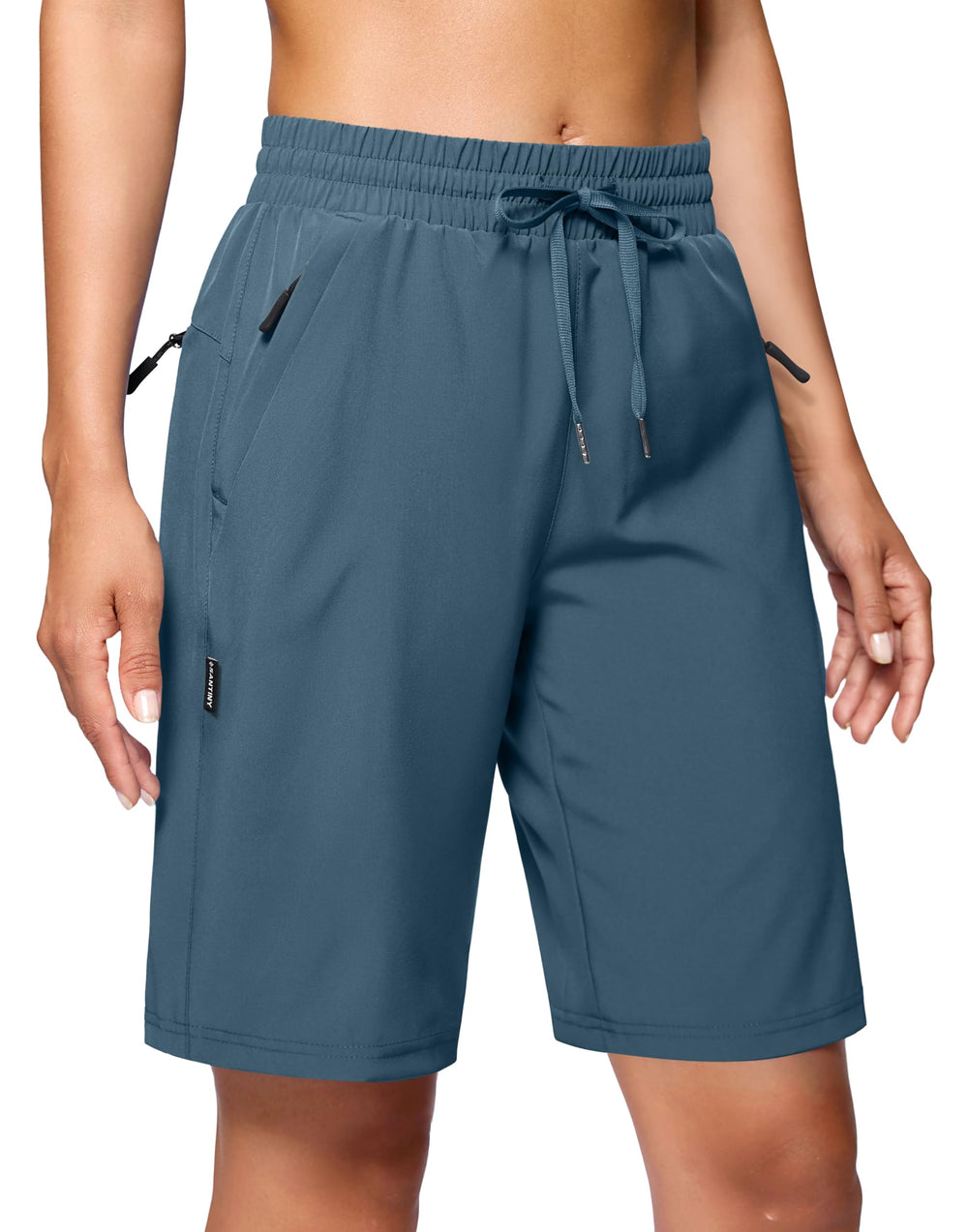SANTINY women's 7-inch hiking shorts with zip pockets for secure essentials during hikes.