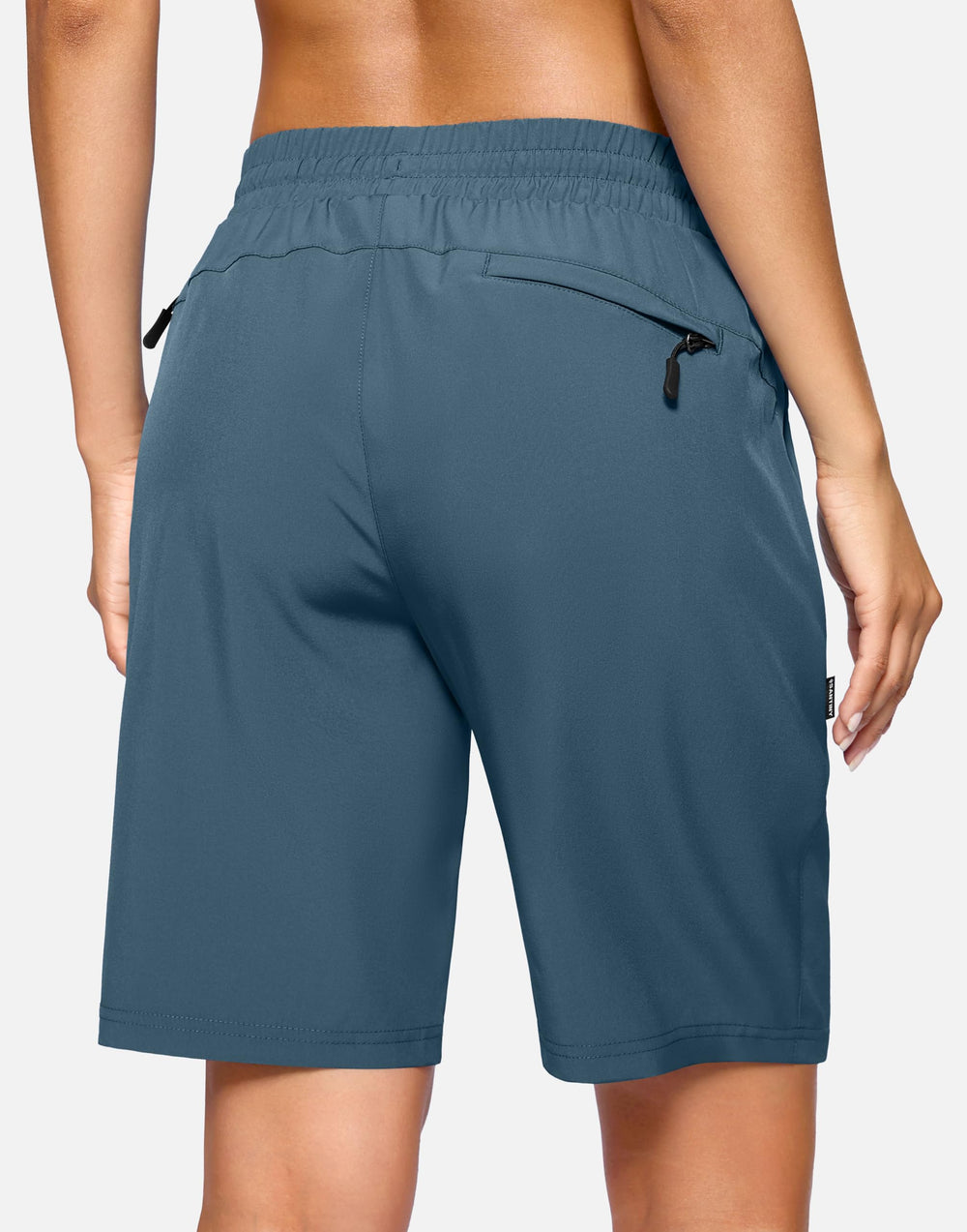 SANTINY women's 9-inch hiking shorts with zip pockets for secure essentials during travel.