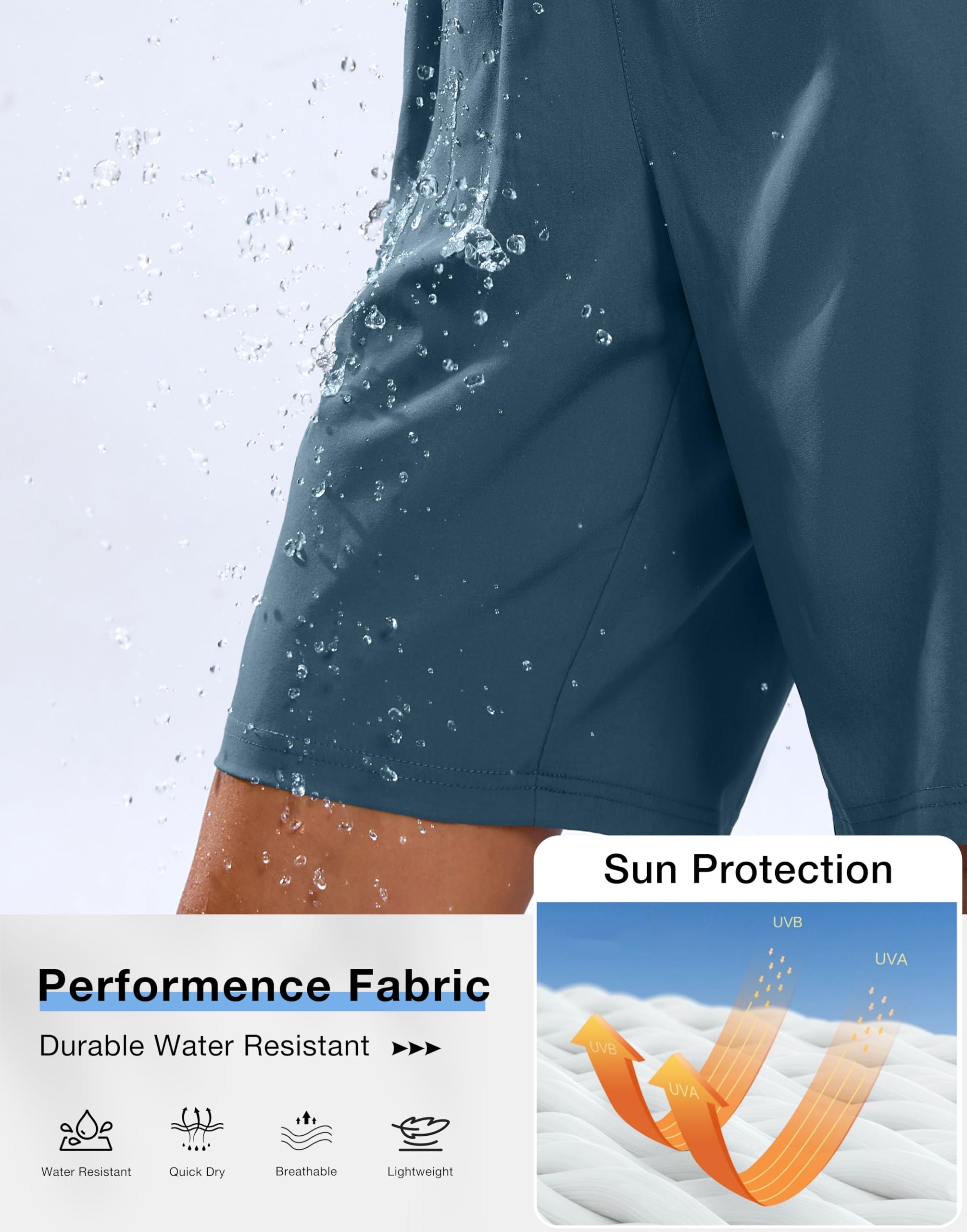 SANTINY breathable athletic shorts designed for hiking, running, and workouts outdoors.