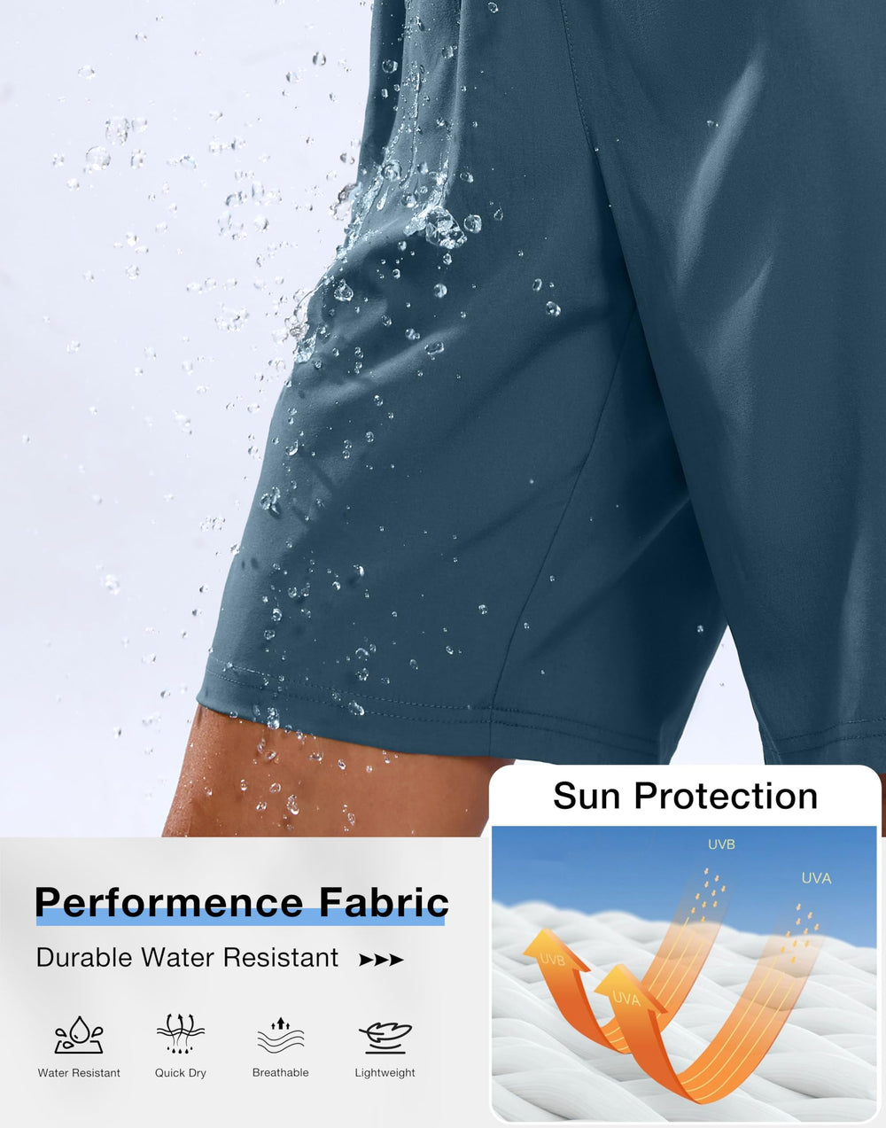 SANTINY breathable athletic shorts designed for hiking, running, and workouts outdoors.