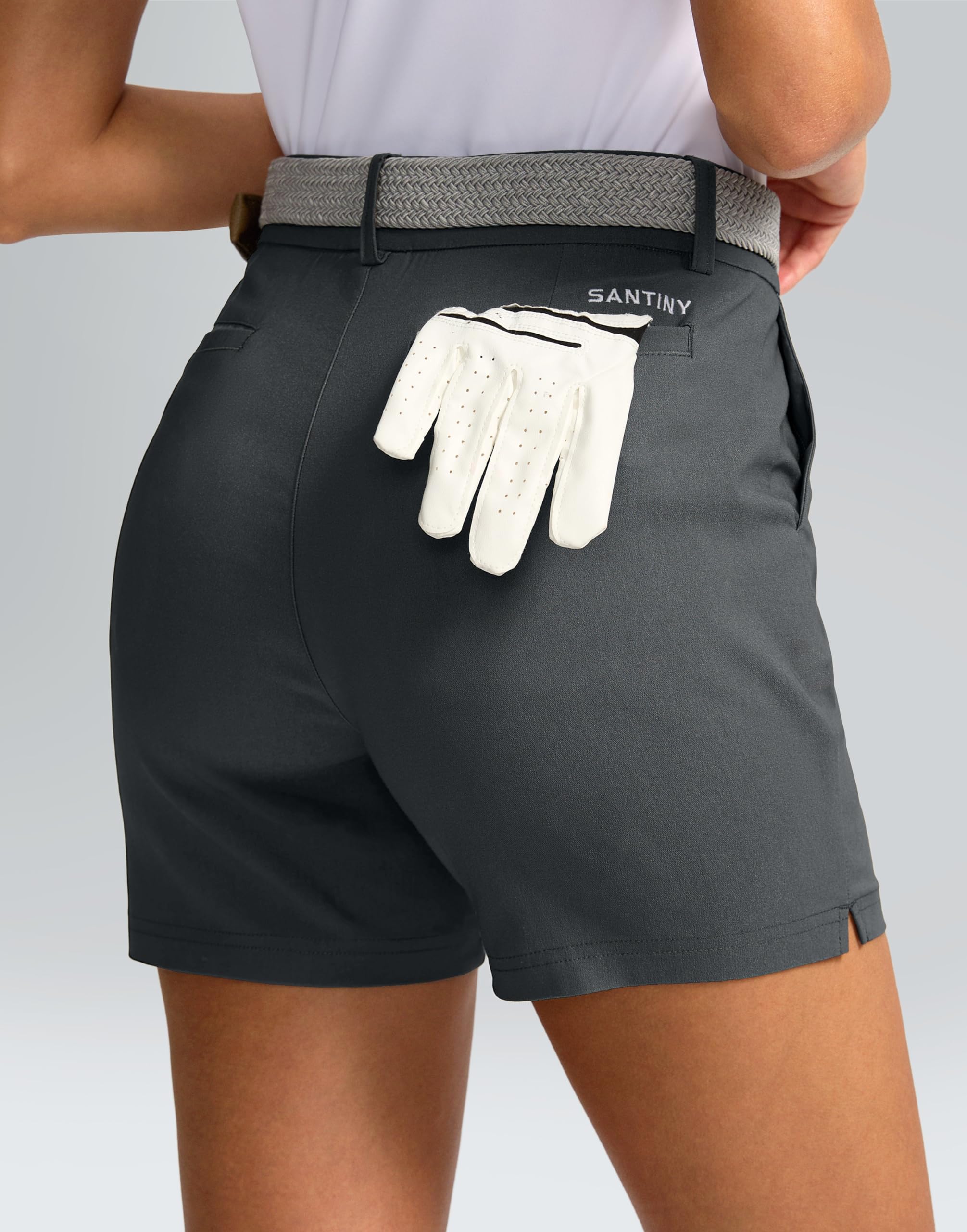 SANTINY shorts with pockets securely hold essentials during rounds