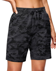 SANTINY women's hiking shorts 7in with side zip pockets for secure trail essentials