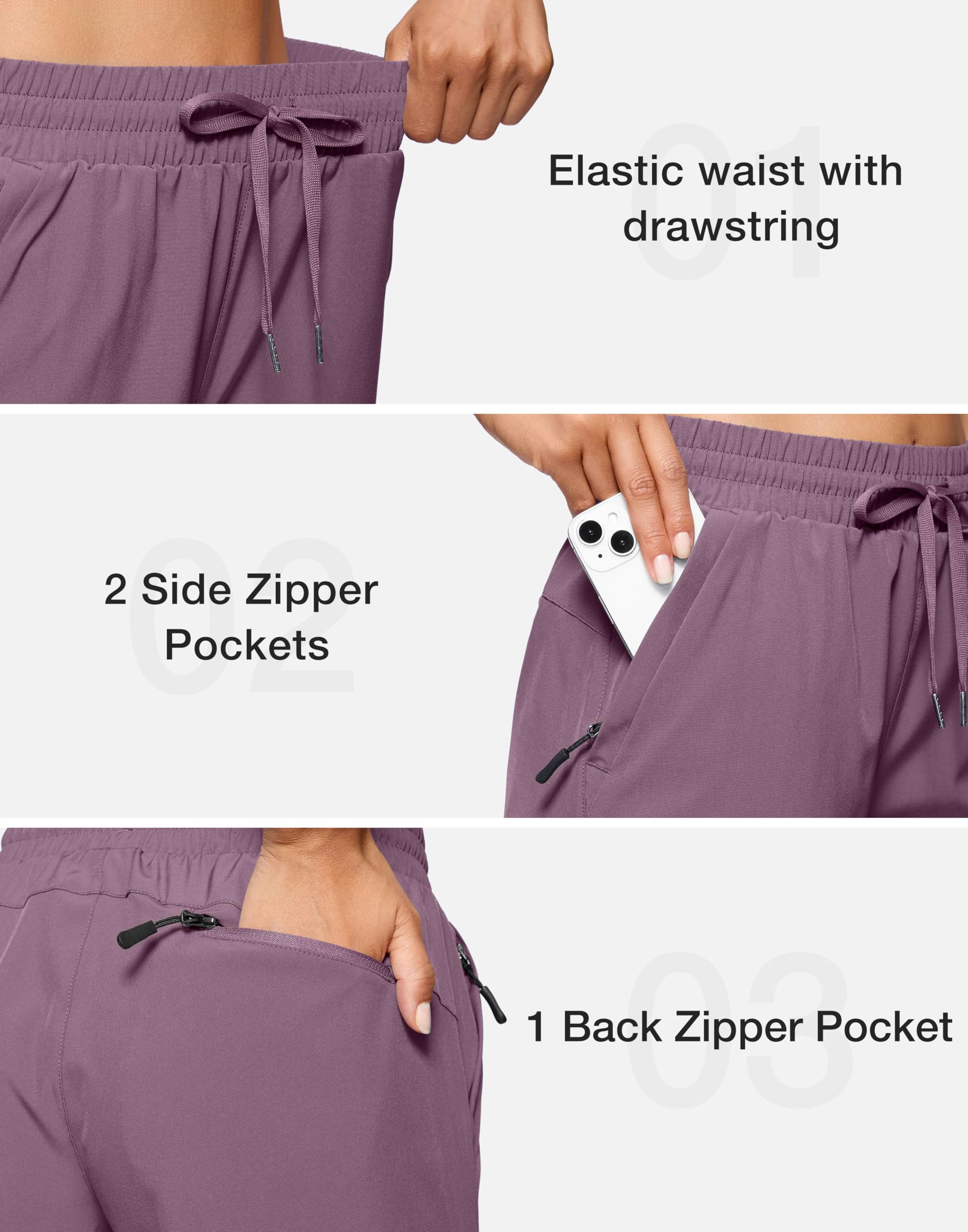 SANTINY shorts offer a 9-inch inseam for versatile outdoor coverage.