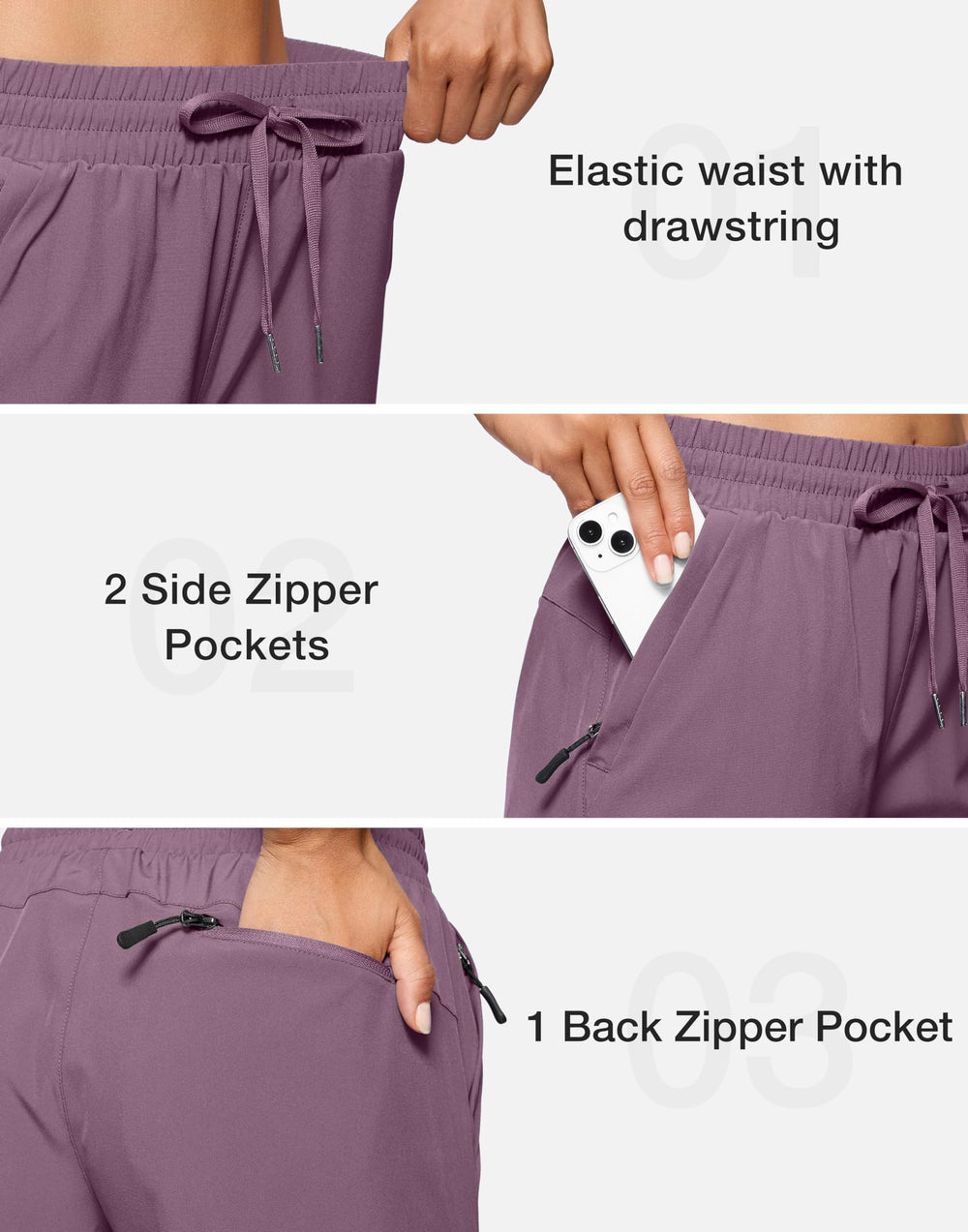 SANTINY shorts offer a 9-inch inseam for versatile outdoor coverage.