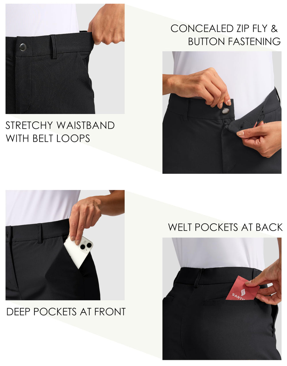 SANTINY versatile shorts pair with casual outfits for hiking or everyday wear.
