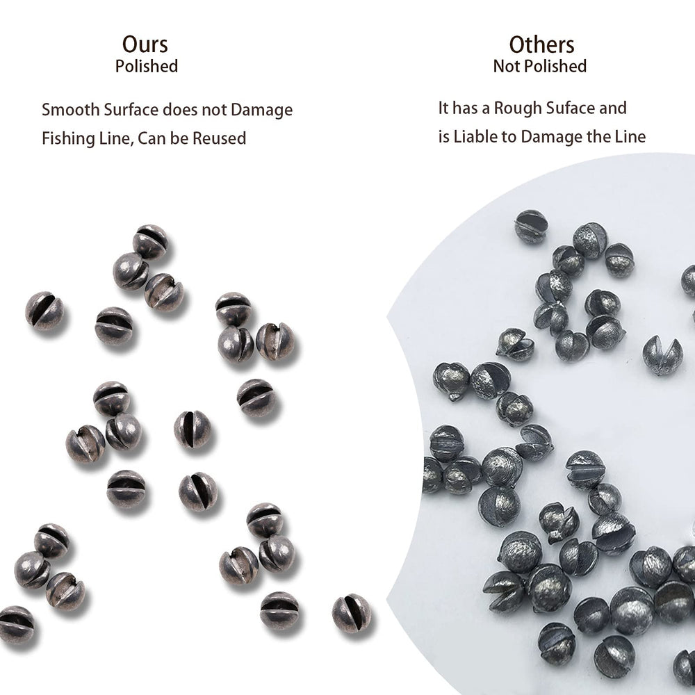 SANWEAL 0.04oz fishing weights sinkers (30 pcs) - round removable design