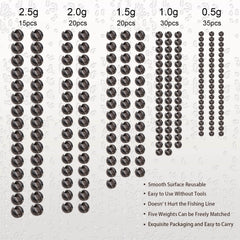SANWEAL 0.06oz fishing weights sinkers (20 pcs) - round removable design