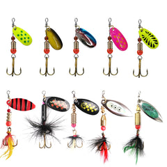 SANWEAL rooster tail inline spinner kit 10pcs with brass blades