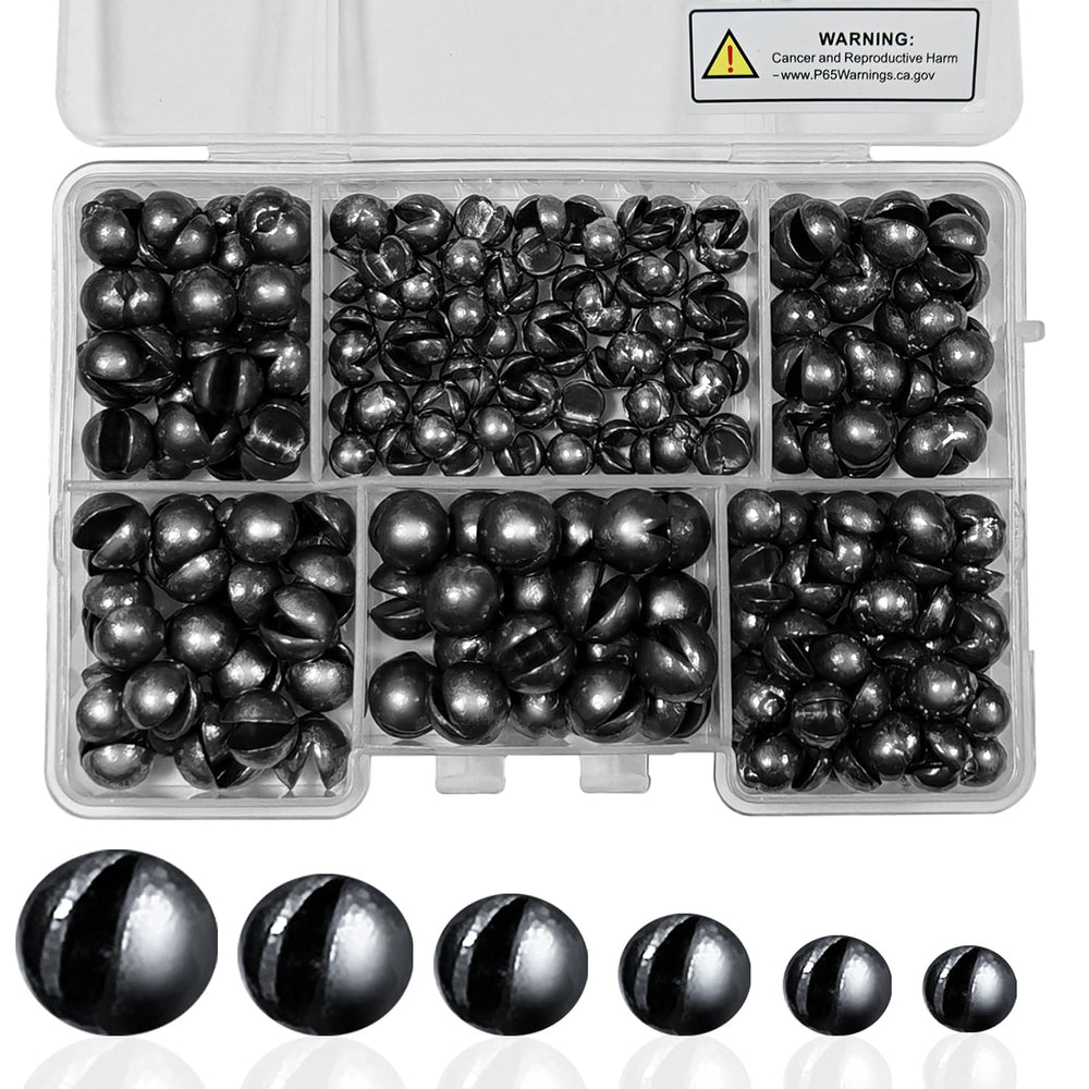 SANWEAL fishing weights sinkers set - 120pcs/200pcs, round removable split shot, image 1