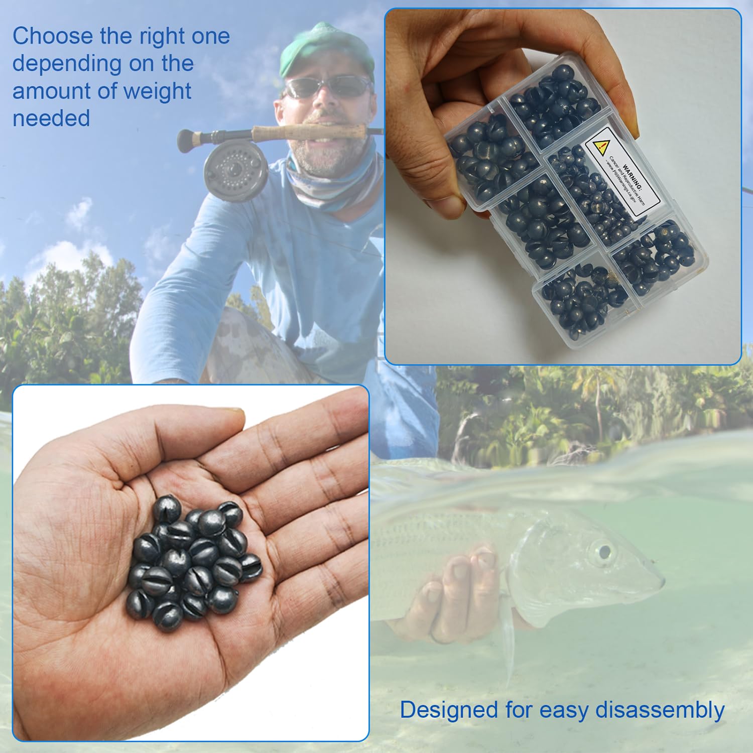 Assorted sizes included: 1/64 oz to 9/64 oz SANWEAL weights, image 4