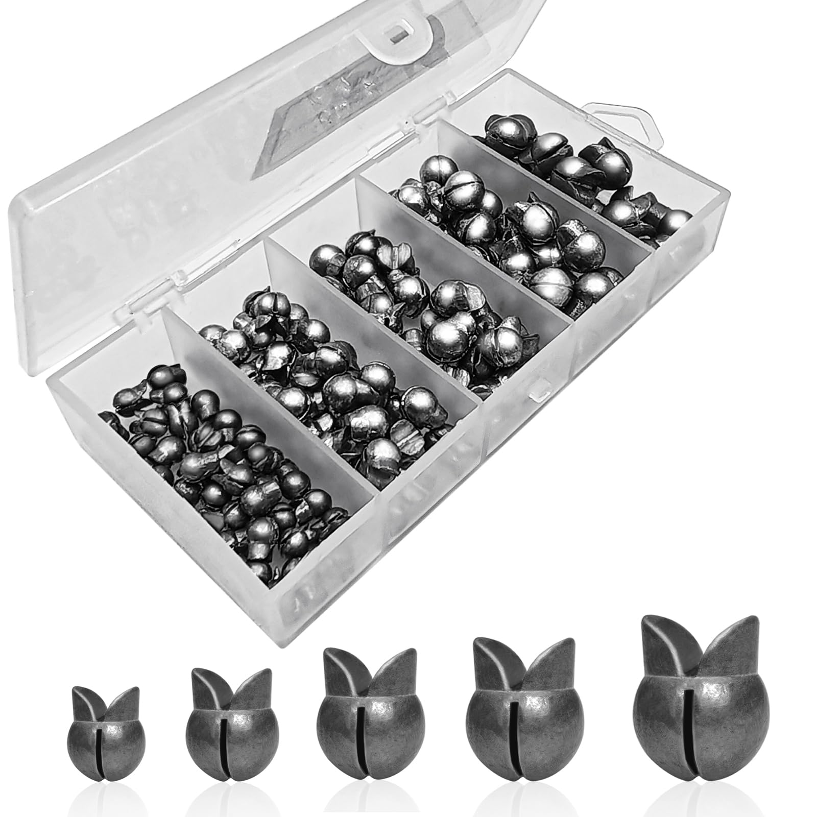 SANWEAL 120pcs fishing weights set – round removable sinkers