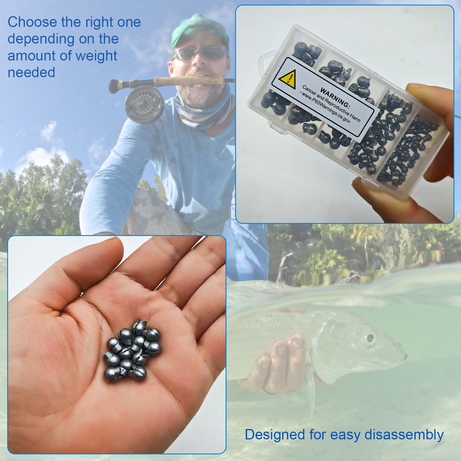 Removable duck-mouth fishing sinkers 0.02oz