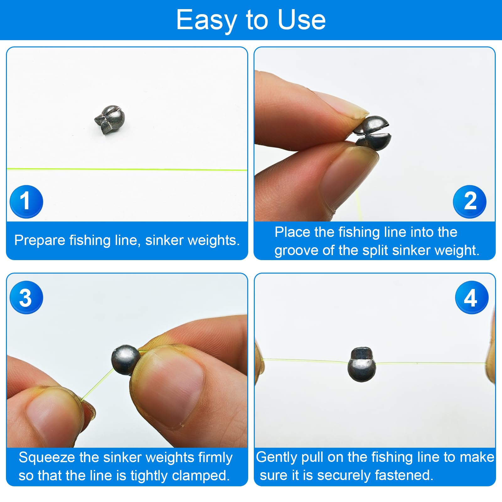 Premium lead-core fishing weights for freshwater and saltwater