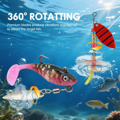 15-piece inline spinner set showing varied colors