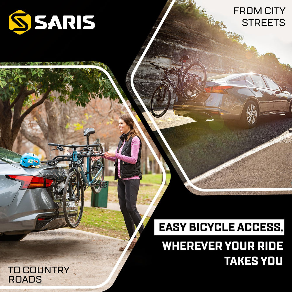 Saris 1054S durable American-made steel protects bikes and car during transport.
