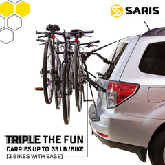 Saris 1054S installation in minutes, no hitch required, for easy setup.