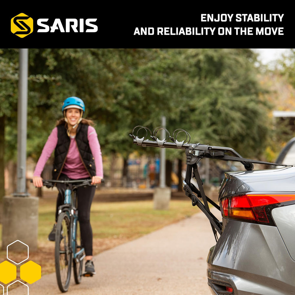 Saris 1054S universal fit works with sedans, SUVs, vans, and trucks.