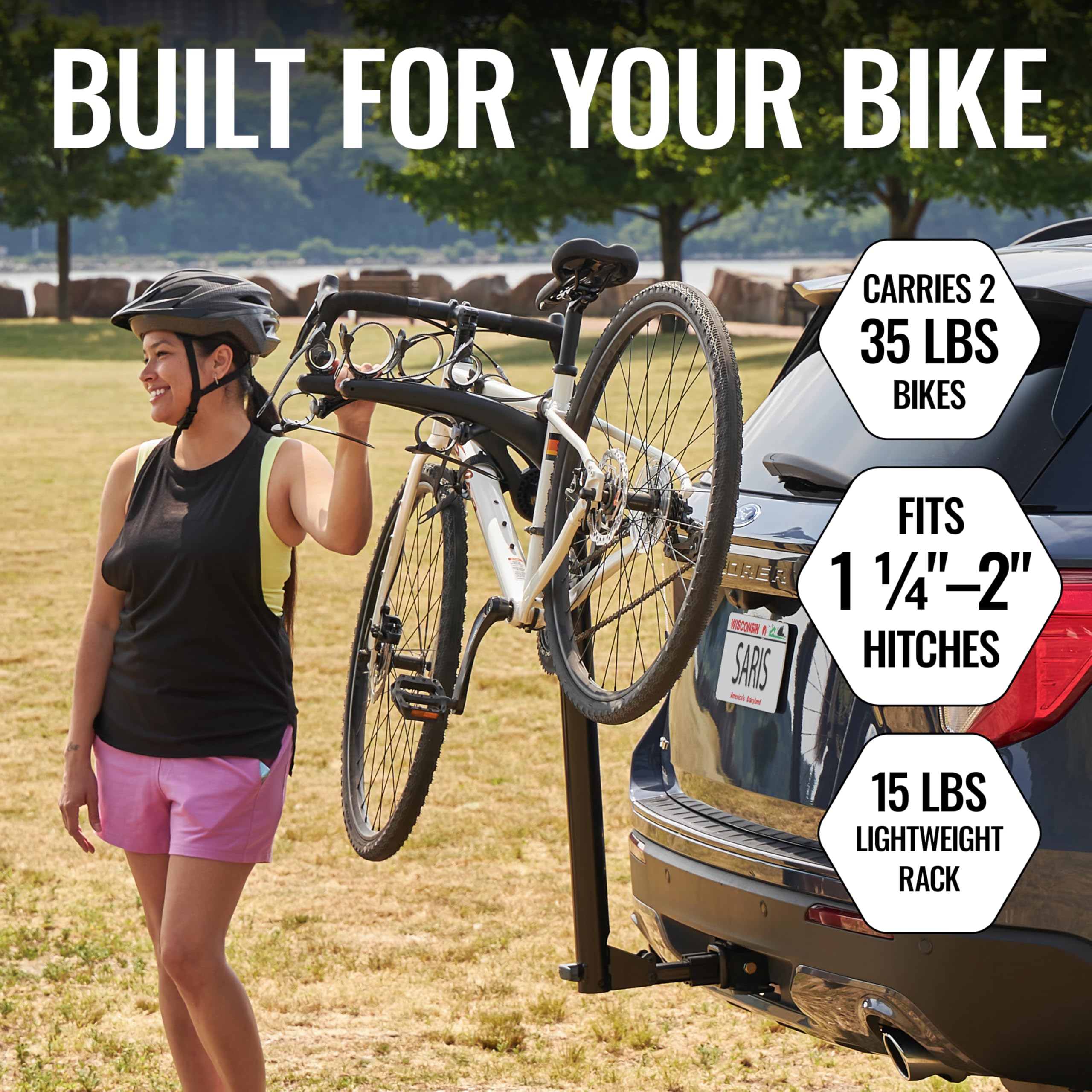 Saris Bones accommodates up to three bikes for versatile trips