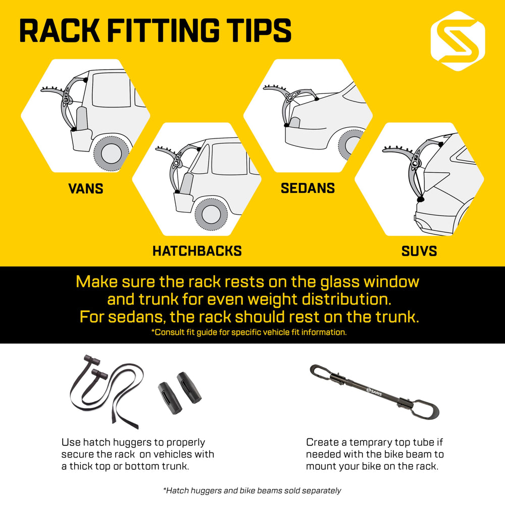 Saris Bones EX ratchet straps for fast, secure attachment.