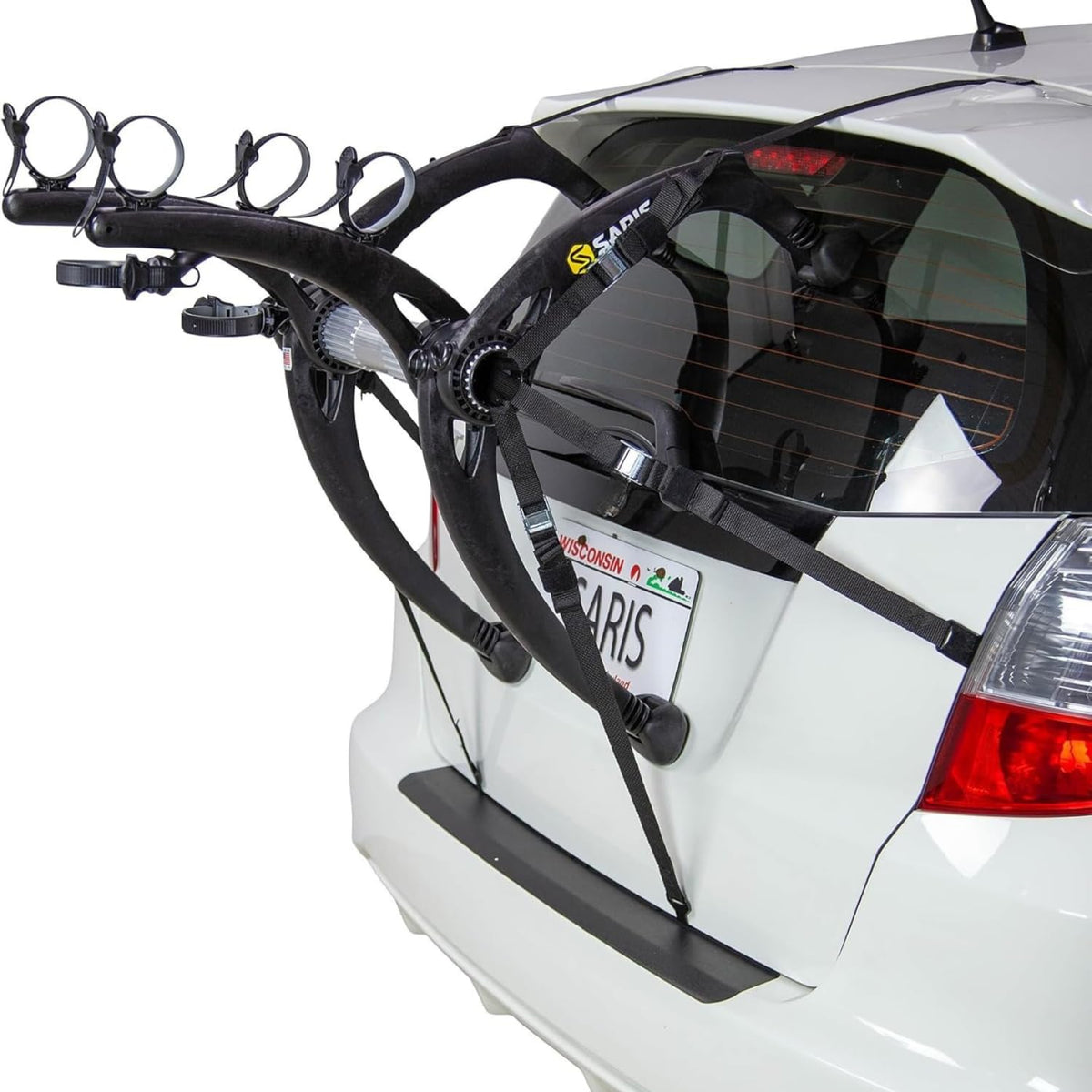 Saris Bones EX trunk rack assembled for quick vehicle mounting.