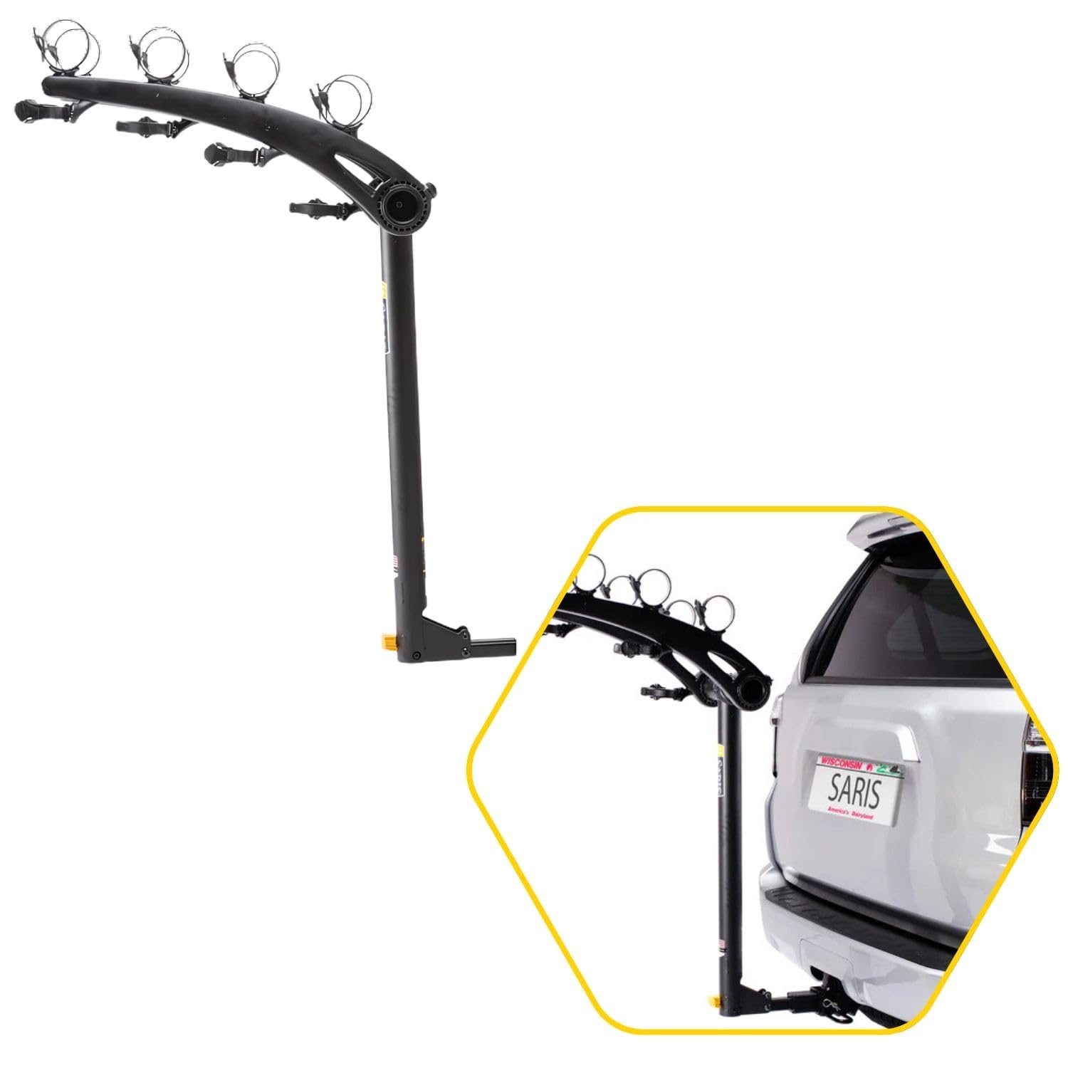 Saris Bones compatible with 1.25 and 2 inch hitches for versatile mounting