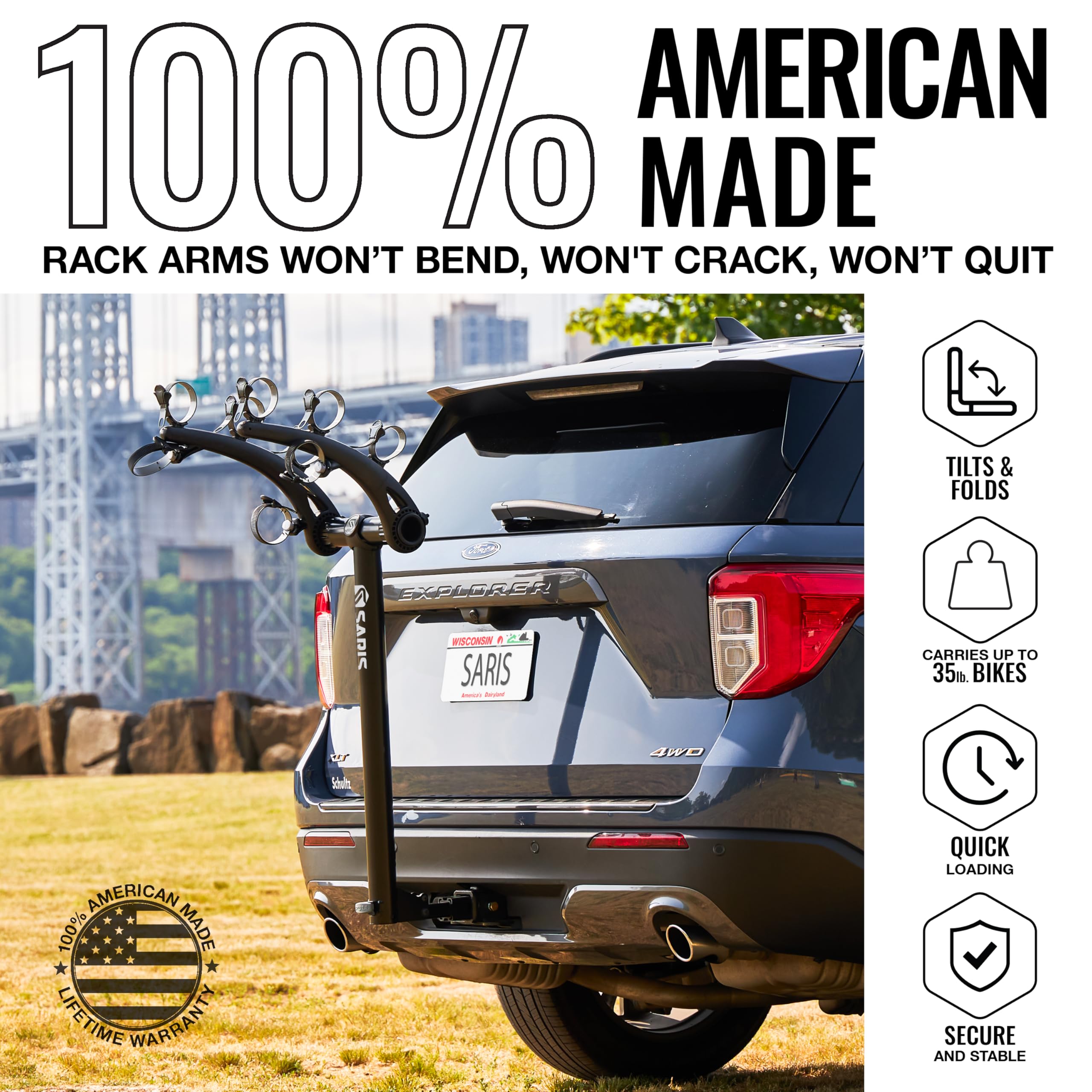 Saris Bones anti-sway straps keep bikes secure during transport