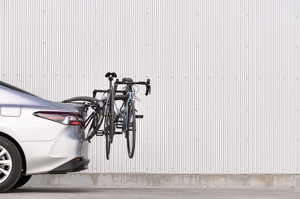 Saris Bones trunk rack uses injection-molded arms for durable performance.