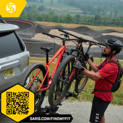Saris Freedom 2-Bike Hitch Rack installed on vehicle for secure road trips