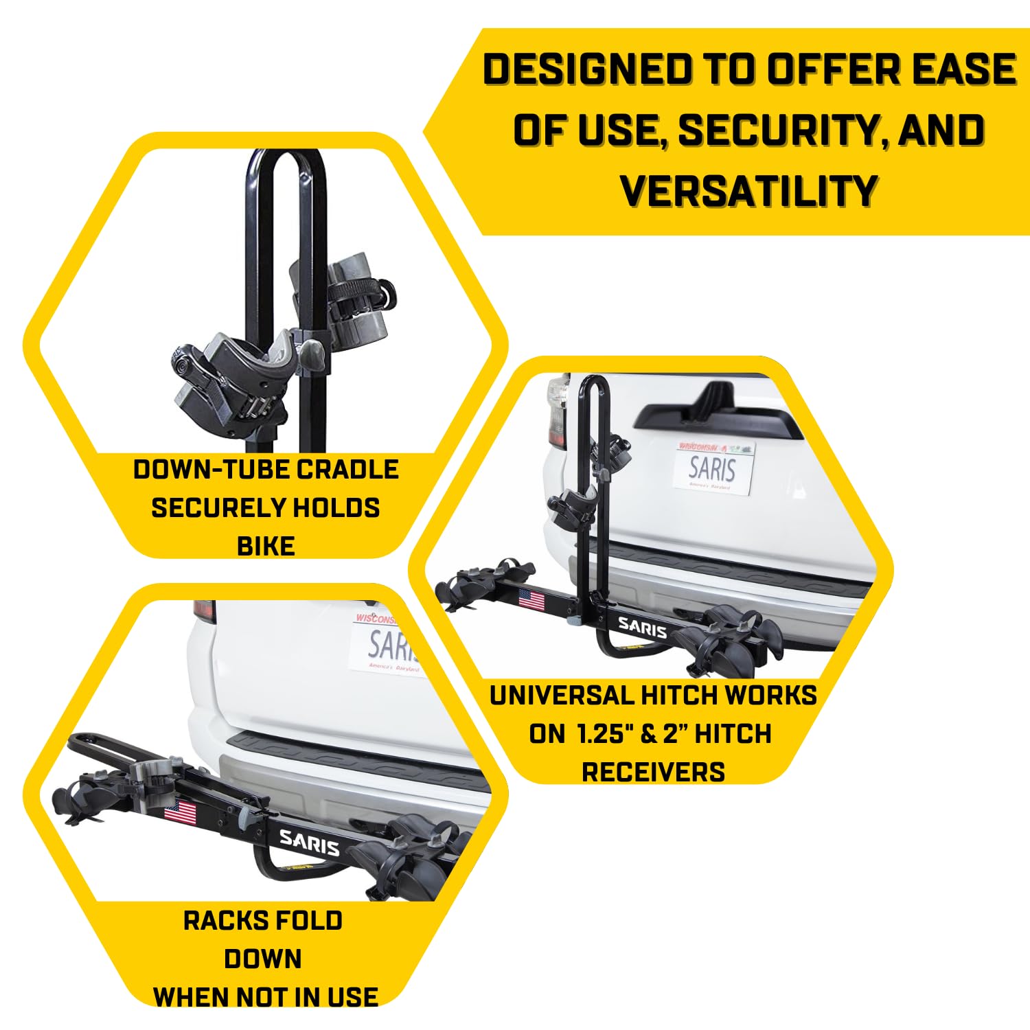 Saris Freedom 2-Bike Hitch Rack secure ratcheting straps keep bikes steady