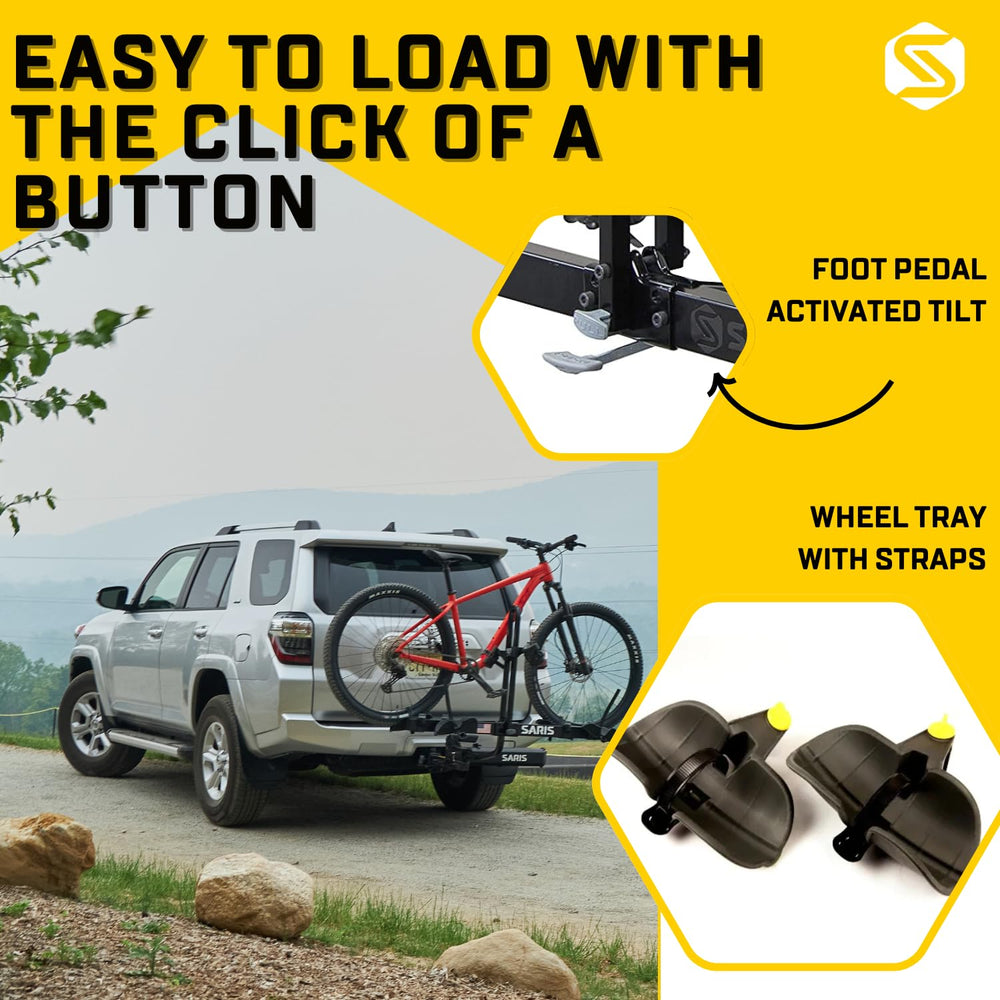 Saris Freedom 2-Bike Hitch Rack shows compatibility with various receivers