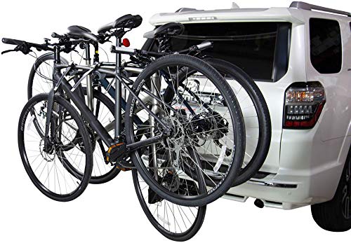 Saris Grand Slam hanging design demonstrates easy loading and unloading of bicycles
