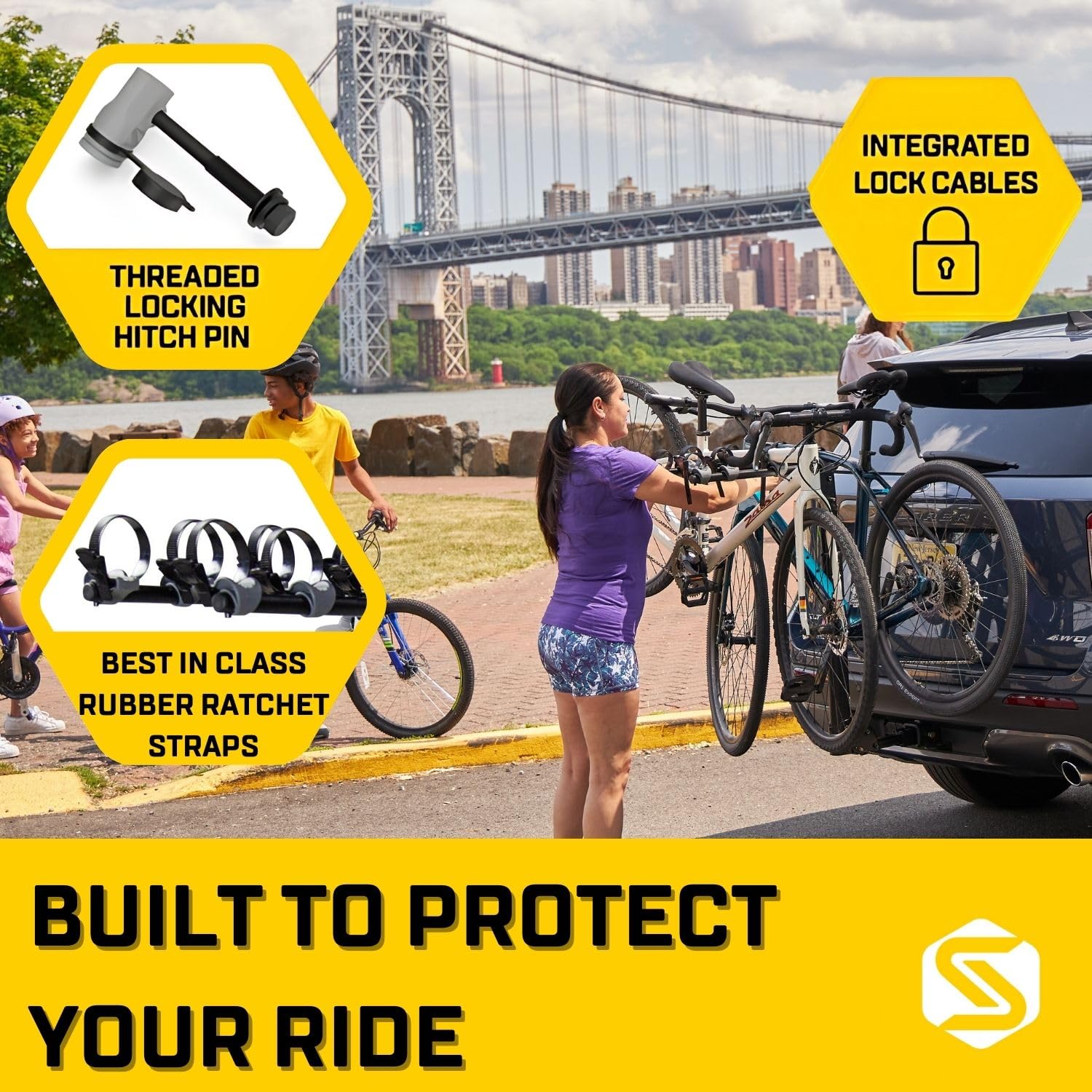 Saris Grand Slam ready for travel with easy mounting and access.
