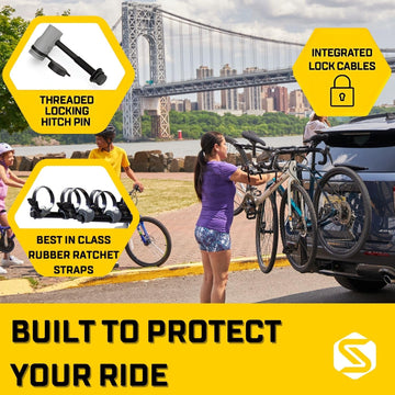 Saris Grand Slam ready for travel with easy mounting and access.