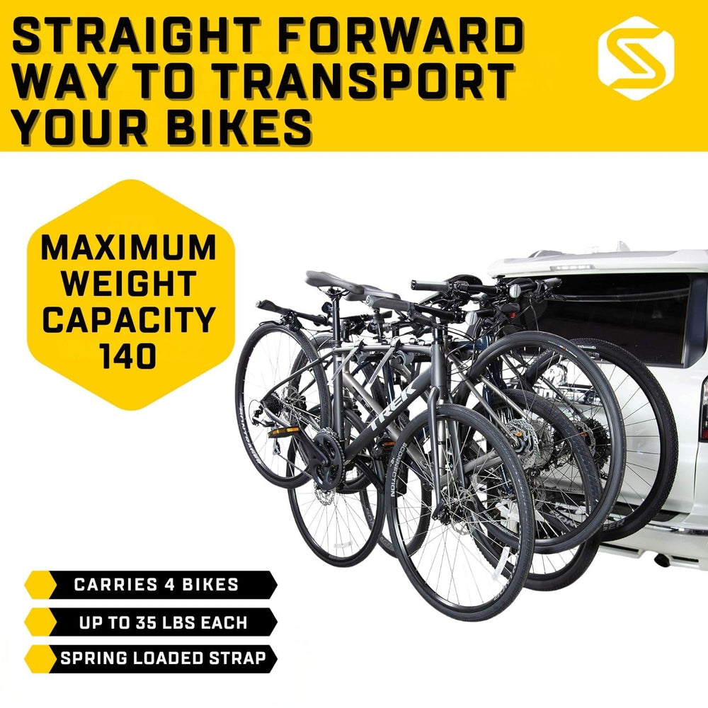 Saris Grand Slam universal hitch compatibility with 1.25 and 2-inch receivers.