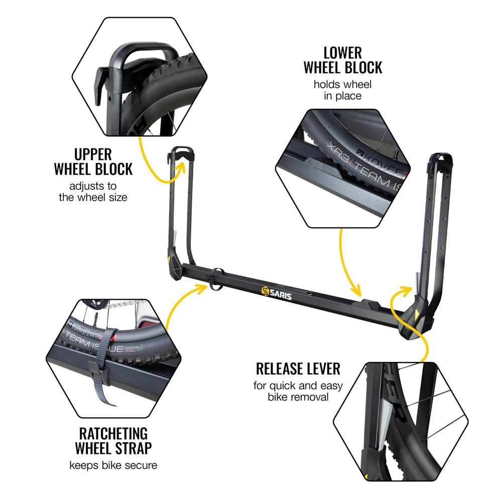Saris MHS designed for 2-inch hitch receivers for stable mounting