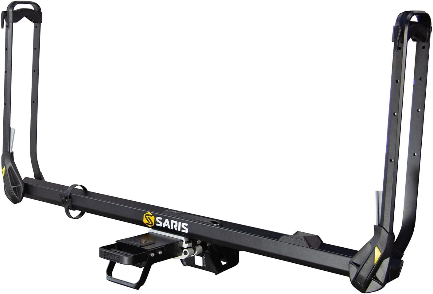 Saris MHS 60 lb capacity bike carrier accommodates heavy bikes safely.