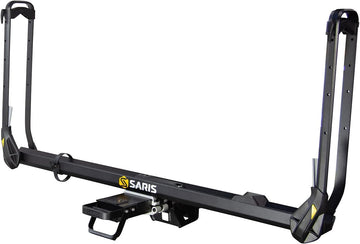 Saris MHS 60 lb capacity bike carrier accommodates heavy bikes safely.