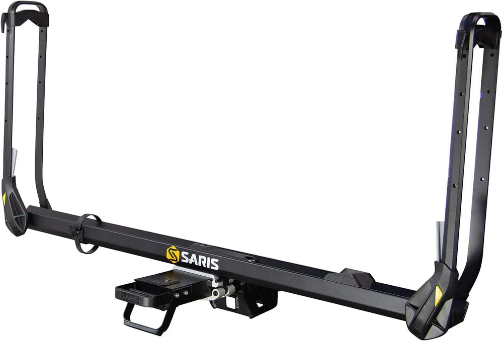 Saris MHS 60 lb capacity bike carrier accommodates heavy bikes safely.