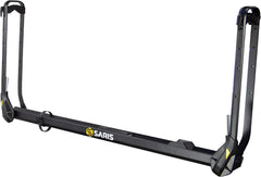 Saris MHS Duo 1-Bike Tray securely attached to a hitch rack for reliable transport.