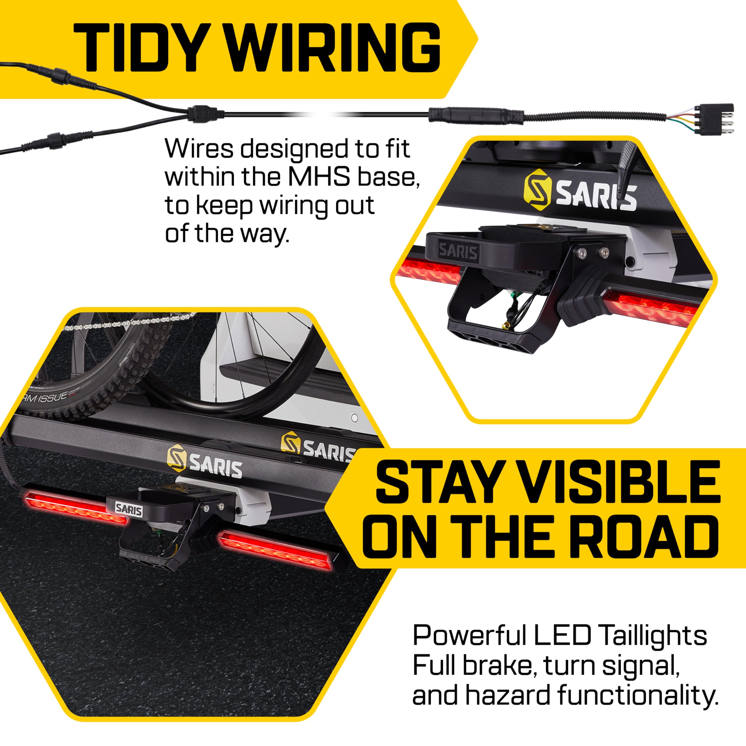 Saris MHS Light Kit brake function clearly signals stopping with high visibility
