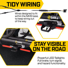 Saris MHS Light Kit brake function clearly signals stopping with high visibility