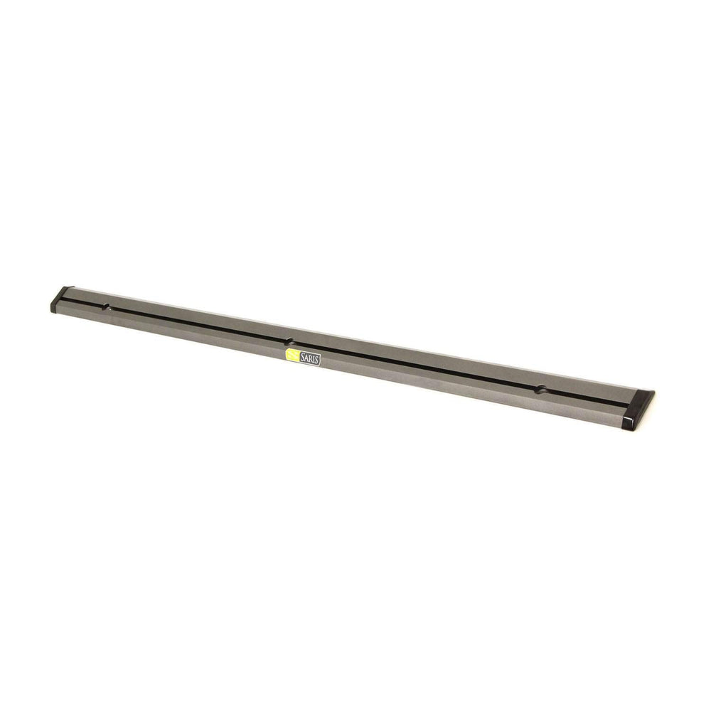 Saris Traps Single Track rail close-up showing durable powder-coated aluminum