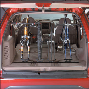 Vertical wall mount setup with Saris Traps Single Track for space-saving storage