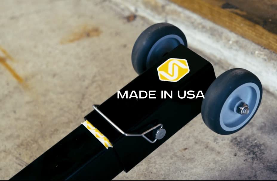 Saris Bolt-To-Receiver Dollie securely pairs with vehicle receivers for rack control.