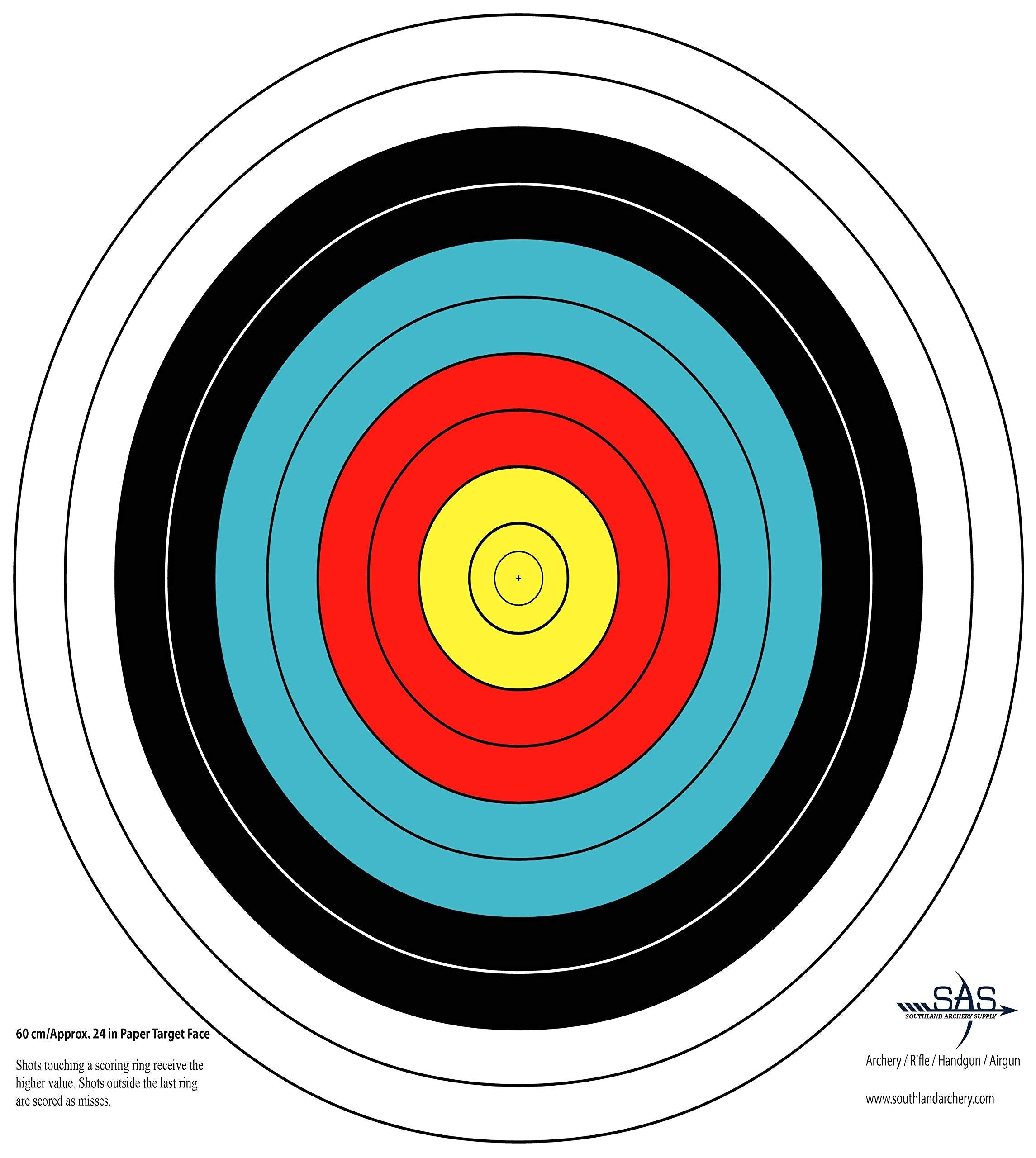 SAS 10-ring target face 60cm for archery training and consistent scoring practice.